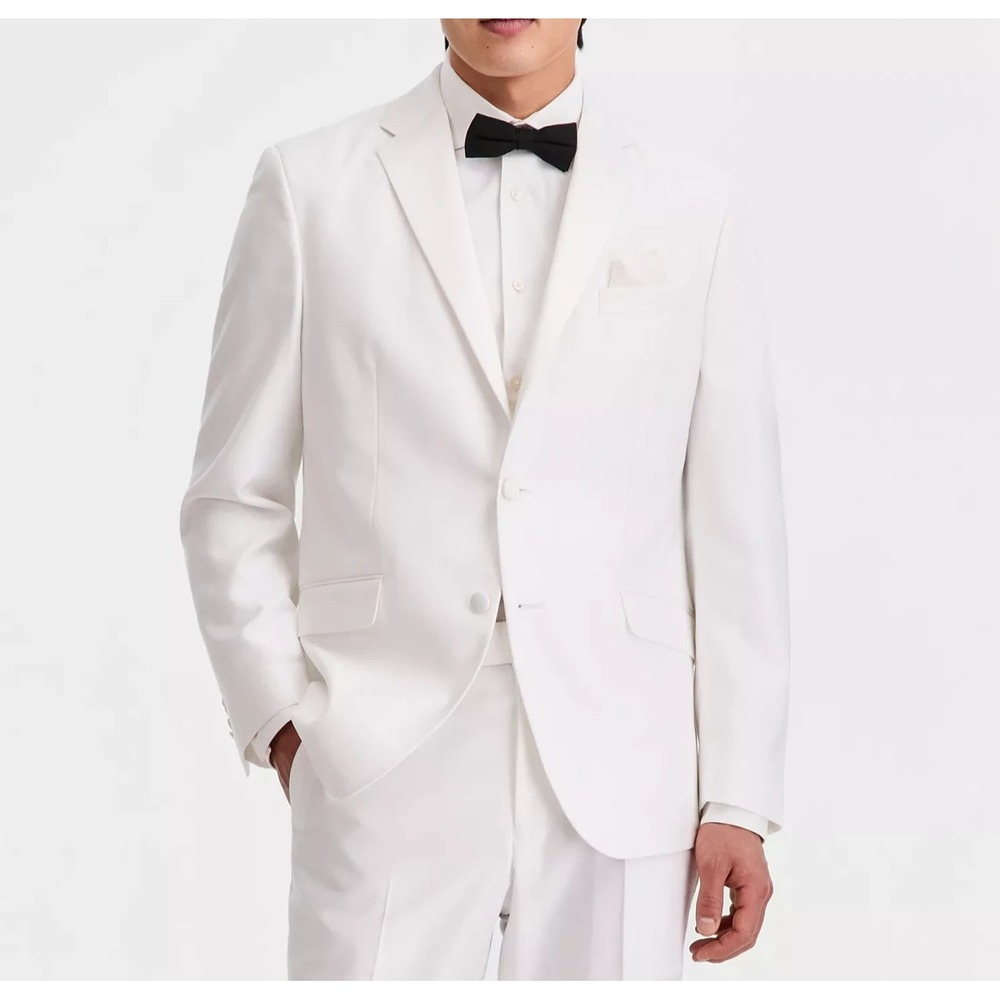 Kenneth Cole Mens Slim fit Tuxedo Jacket 42L No pants White